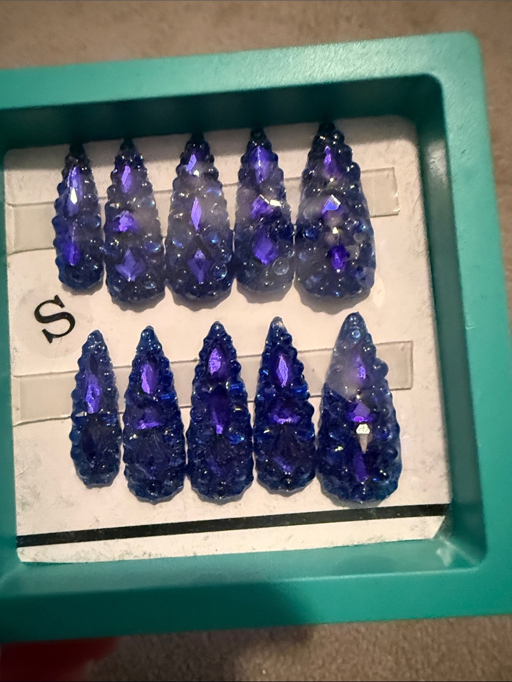 Press on nails- blue purple twilight